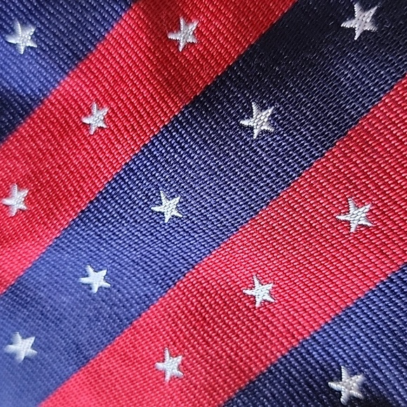 NWT Brooks Brothers Red and Blue Striped Star Tie - Picture 4 of 5